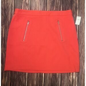 NWT Gap‎ Pocket Mini Skirt with Zippers New Pink Coral Size 10 Retro Stretch